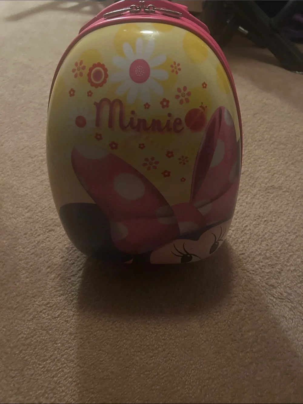 Disney Minnie Kids Hardcase Backpack Bag Pink Yellow
